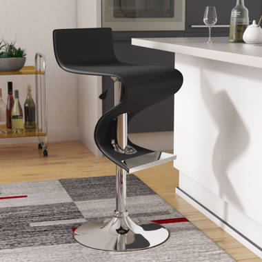 Zipcode Design Claudine Contemporary Cozy Mid Back Vinyl Adjustable Height Barstool with Chrome Base Reviews Wayfair